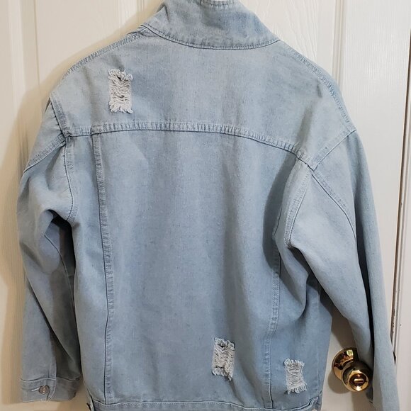 Vintage Distressed Denim Jacket - Picture 2 of 3